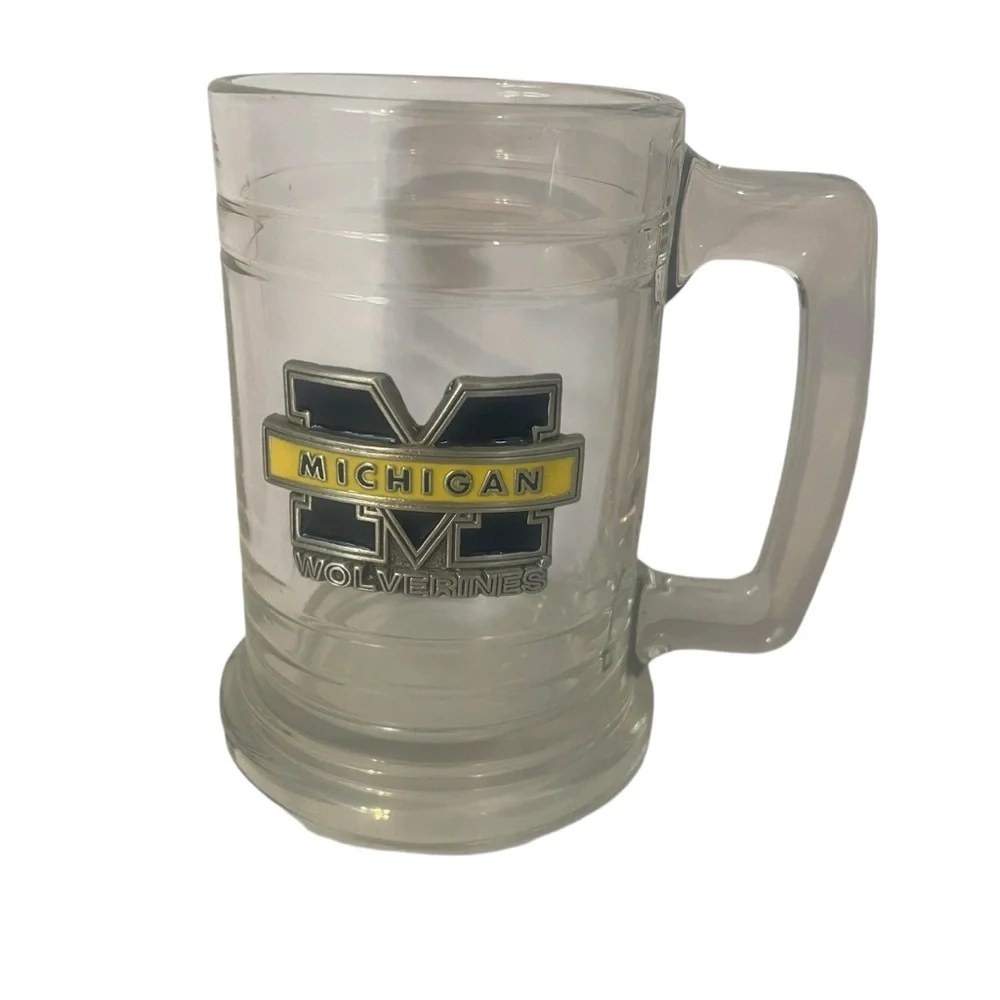 Michigan Wolverines Glass Beer Mug - Picture 1 of 6